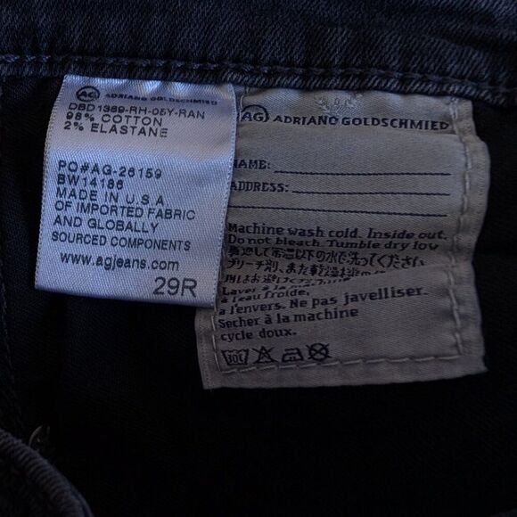 AG Adriano Goldschmied The Legging Ankle Washed Black Destroyed Jeans - Picture 8 of 9